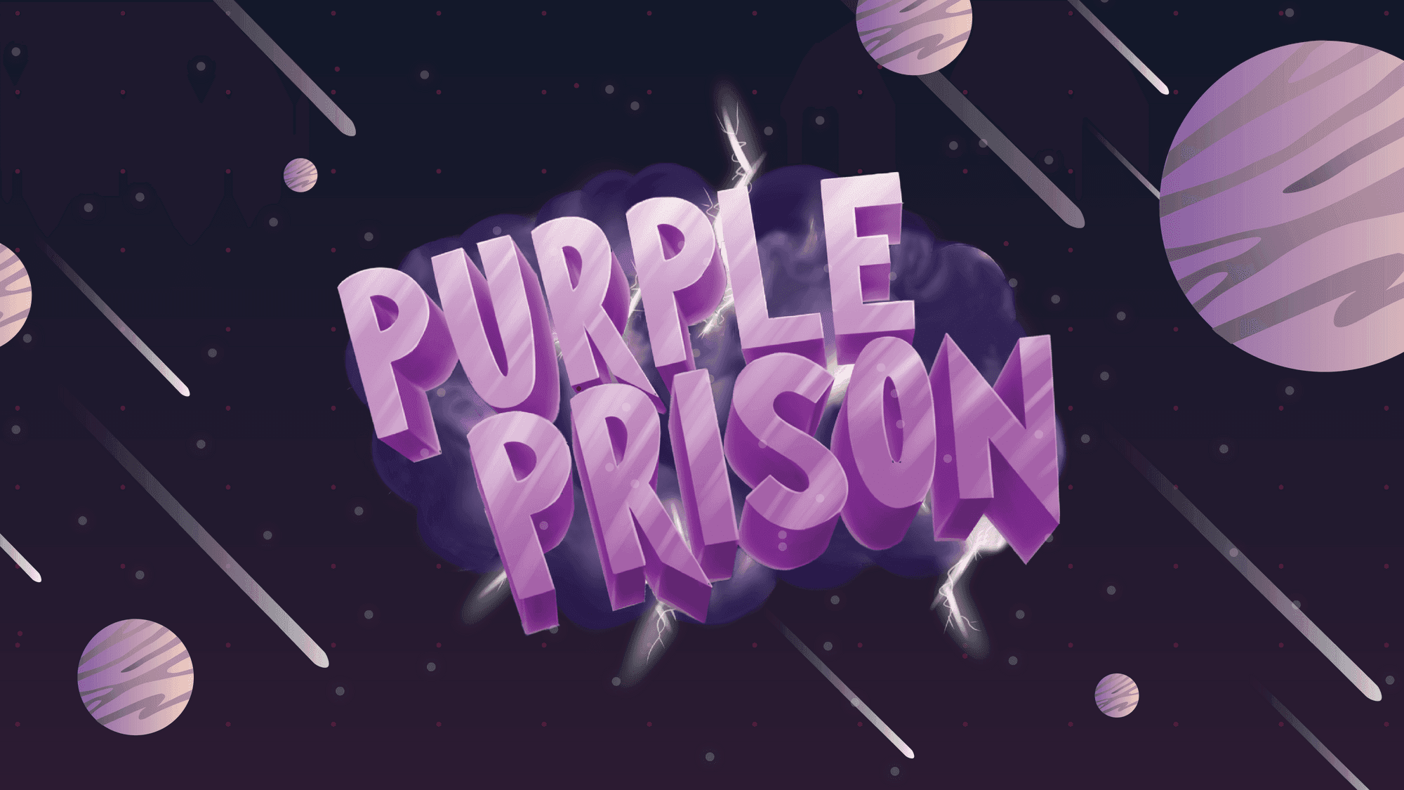 Purple Prison Minecraft Discord server banner featuring community highlights