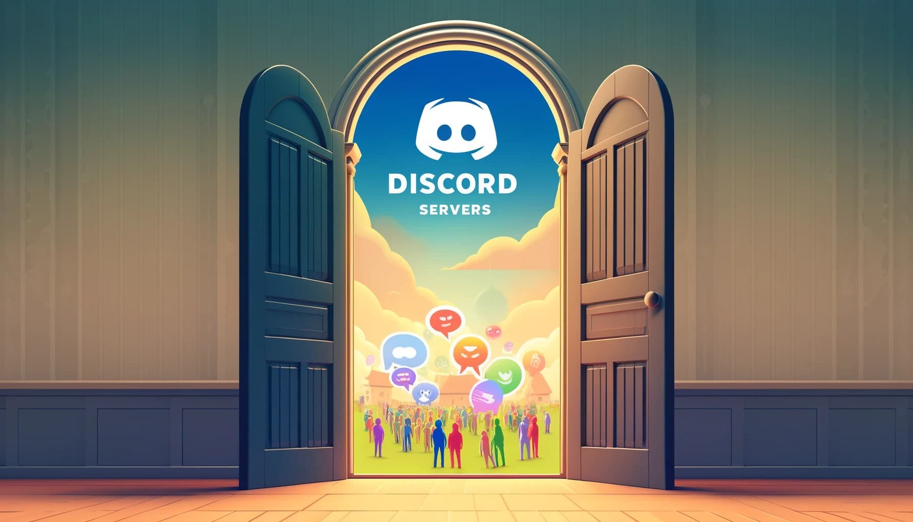 DiscordServers.com welcome illustration showing community engagement