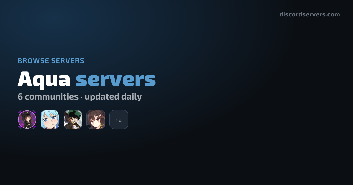 Aqua Discord Servers - Find Aqua Communities | DiscordServers
