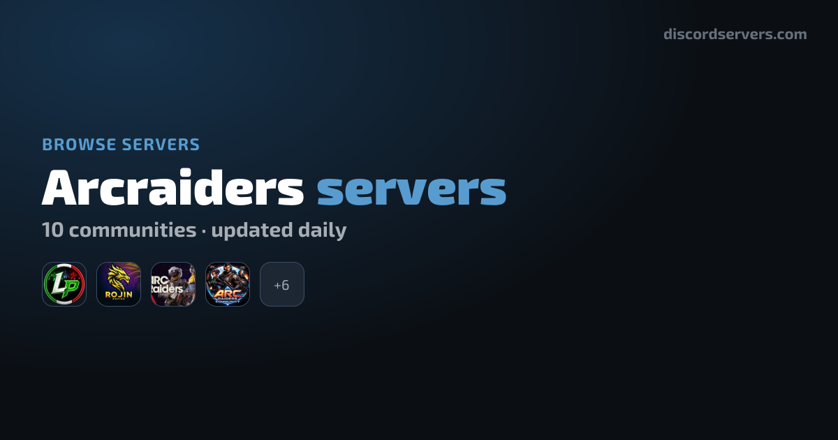 Arcraiders Discord Servers - Find Arcraiders Communities | DiscordServers