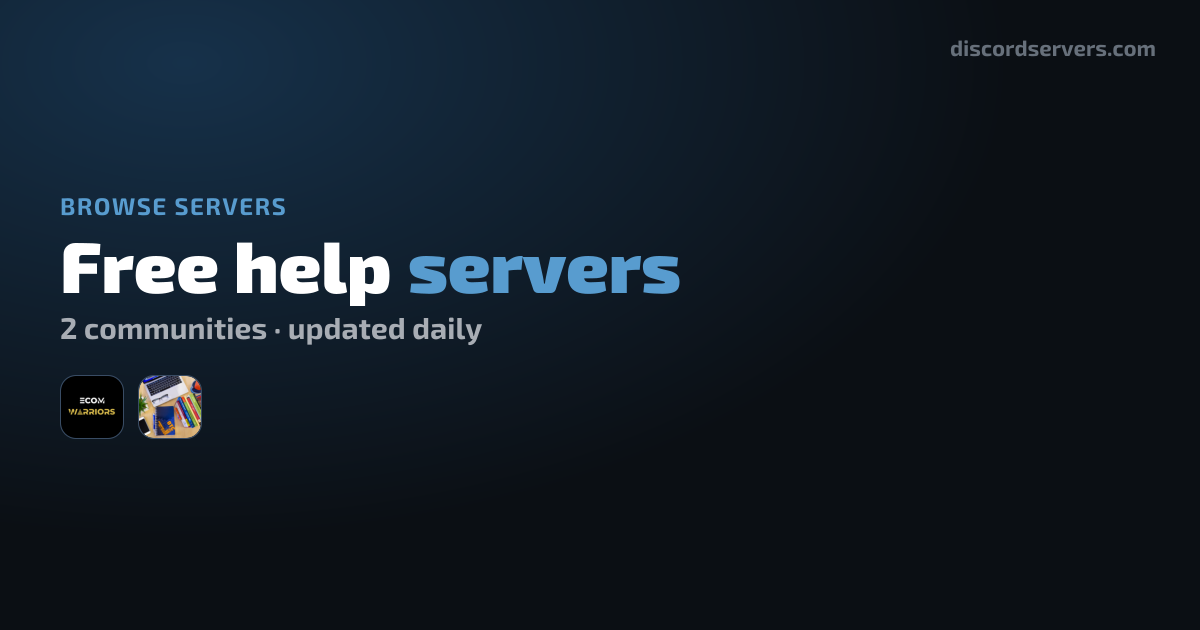 Free help Discord Servers - Find Free help Communities | DiscordServers