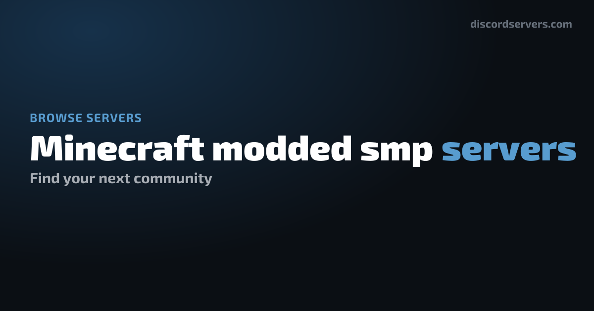 Minecraft modded smp Discord Servers - Find Minecraft modded smp ...